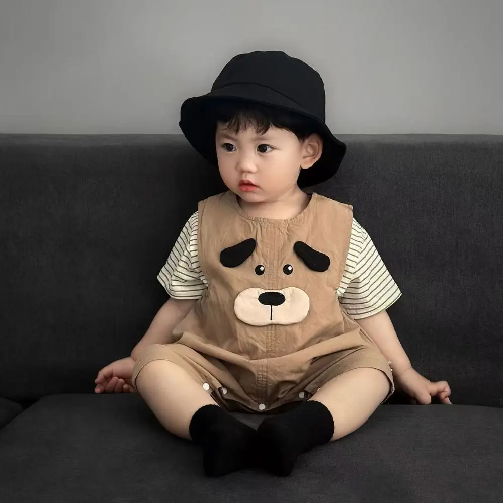 Stripe Baby Jumper Romper Bodysuit Overalls Cartoon Dog Baby Jumpsuit Infant Romper Cotton Toddle Climb Suit Newborn Baby