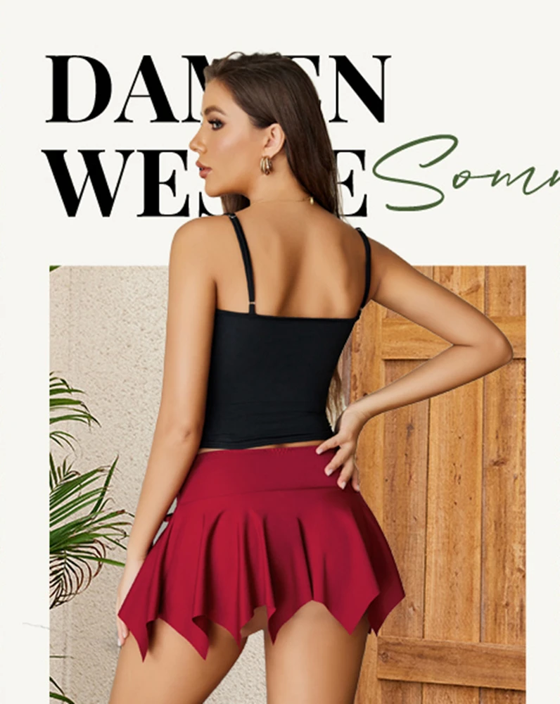 Europe and the United States new high-waist pleated half skirt Spice girl bag buttock senior feeling female short skirt - Image 2