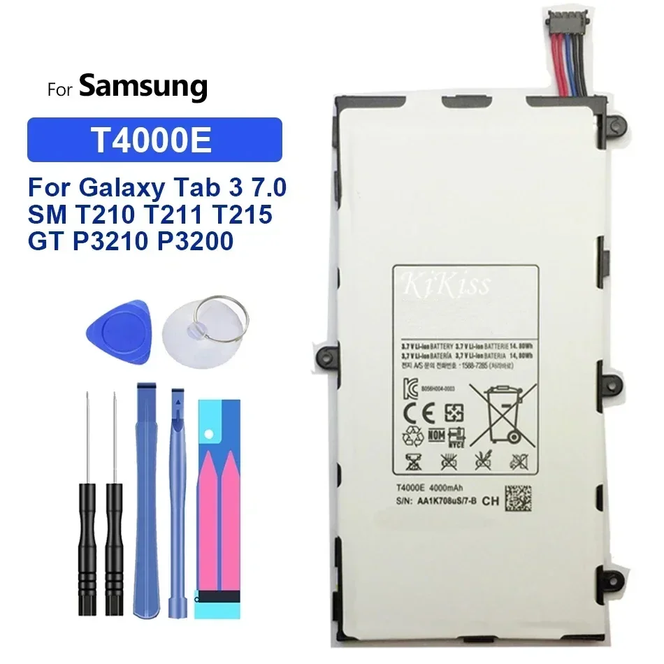 

Tablet T4000E Battery 4000mAh For Samsung Galaxy Tab 3 7.0'' T211 T210 T215 T217A SM-T210R T2105 P3210 P3200