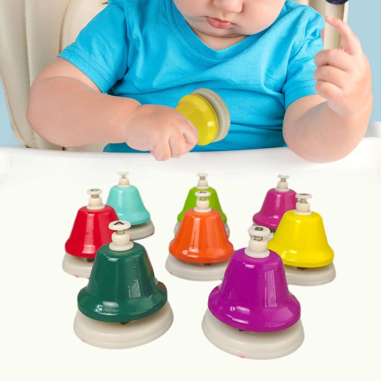 

Kids Play Desk Bells Hand Bells Set Educational Music Toys 8 Notes Desk Bells Kindergarten Early Childhood Teaching Aid