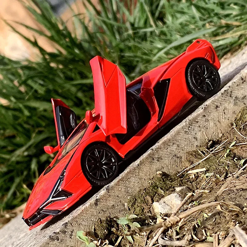 1:36 Lamborghini Sian car Model Toy Alloy Diecast Pull Back Collection Supercar Toys Vehicle For Decoration Gifts F123 4