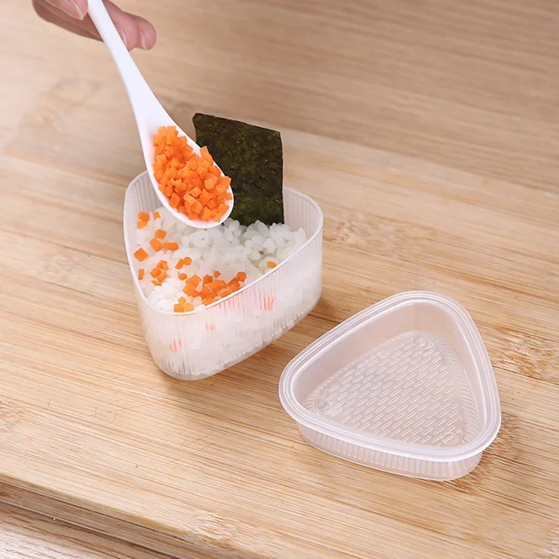 EULAPGOE 5 Stuks Rijst Driehoek Vormen voor Japanse Onigiri, Onigiri Sake Bento Maker Sushi Maker Vorm, Geschikt voor Nori Bladeren Zeewier Bladeren, in eenvoudige stappen