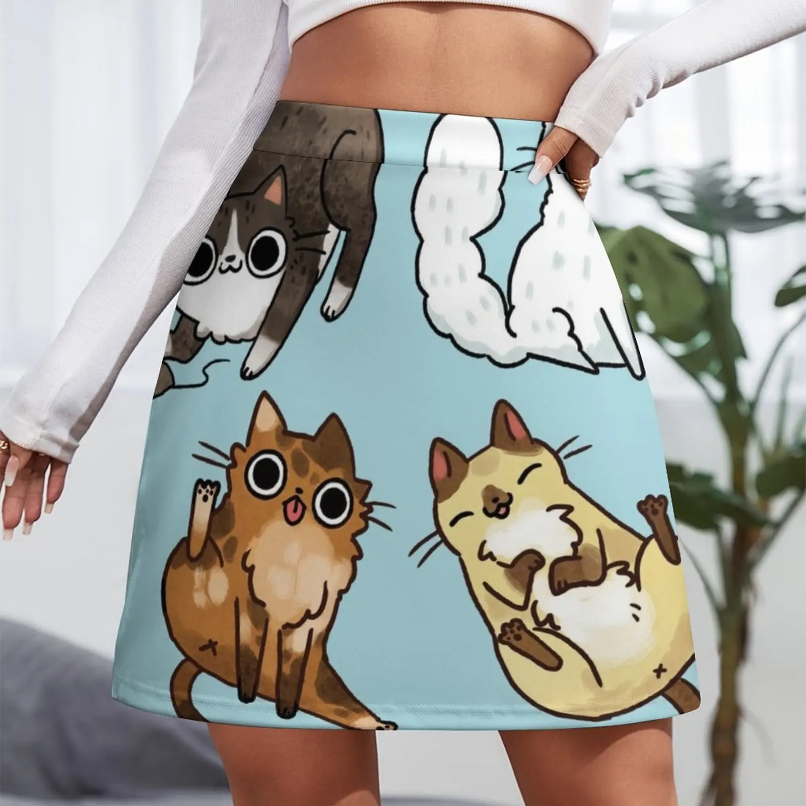because cats Mini Skirt Clothes for summer skirts for womens women's skirts trend 2024