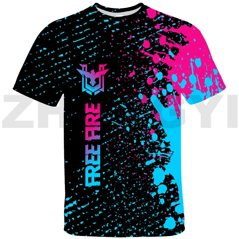 Camiseta con estampado 3D de Garena Free Fire para niños, playera