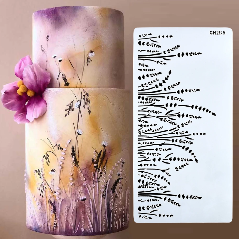Lavender Cake Stencil Template Dandelion Wedding Lace Cake Decorating Fondant Tools Plastic DIY Drawing Mold Stencils
