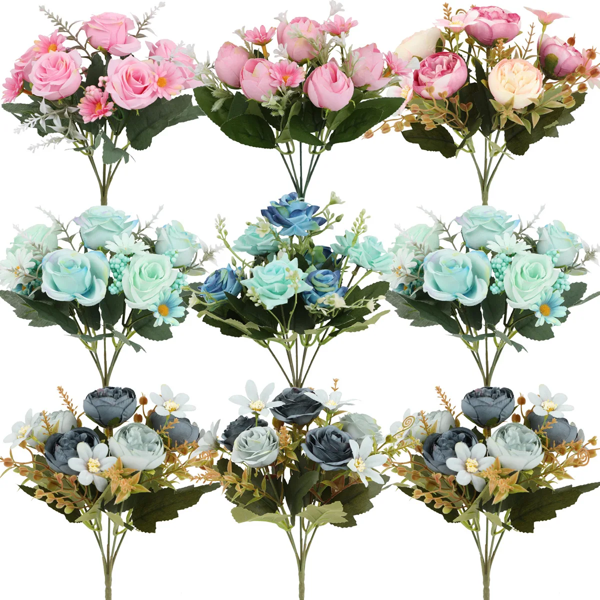 

High quality artificial flowers golden Girl communion decoration garden decor for yard flowers with vase wedding arch backdrop