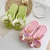 Cute Summer Butterfly Orchid Slipper Elegant Vacation Flower Flip Flops Beach Out Wear Women's Sandals Ladies/Girls