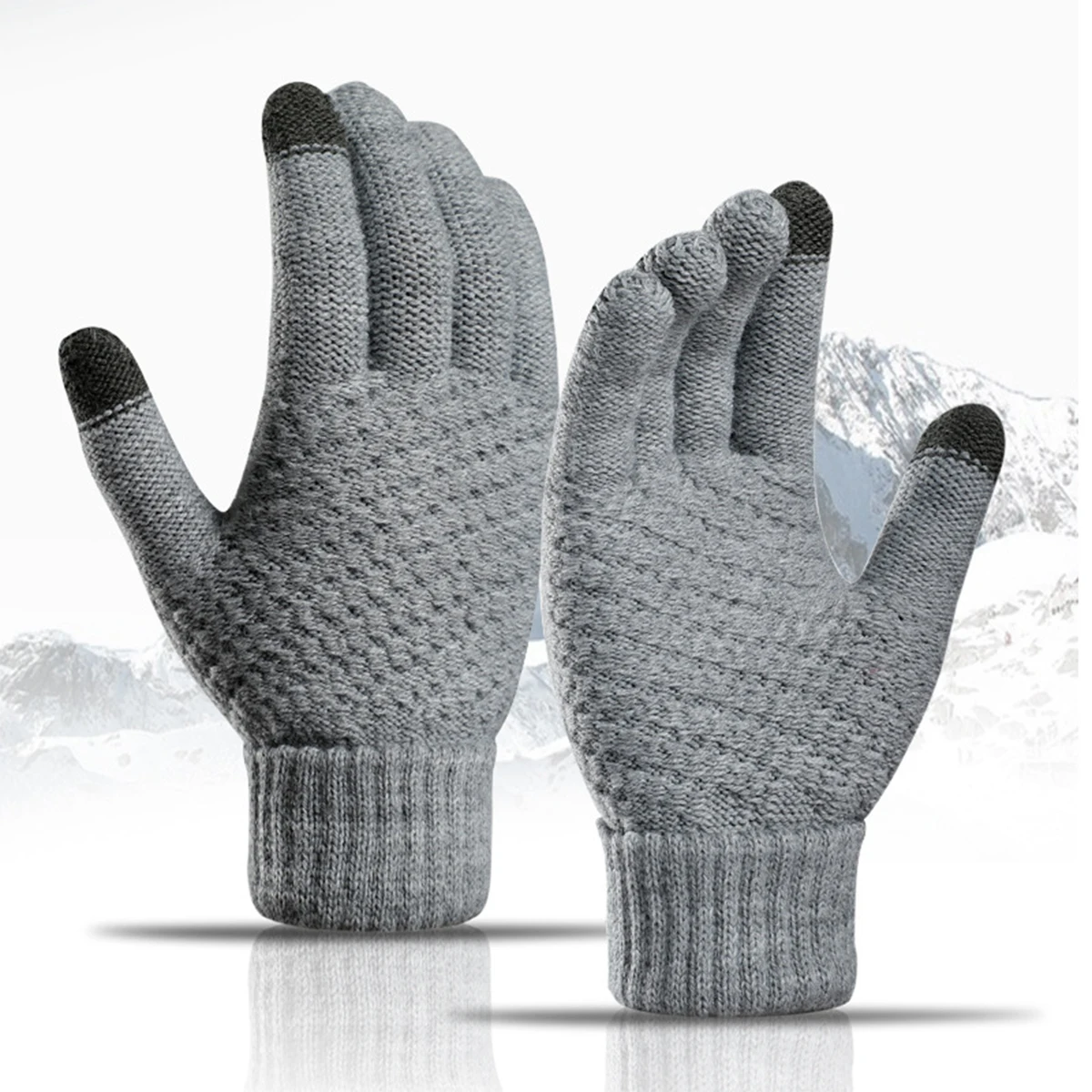 Winter Warm Knitted Gloves Mobile Phone Touch Screen Knitted Gloves Winter Thick Warm Outdoor Gloves For Men Women