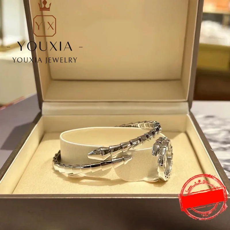 1:1 New in Customized Halloween S925 Silver Color Anime Jewelry for Women Charm Open bracelets Popular Gifts party Snake shaped