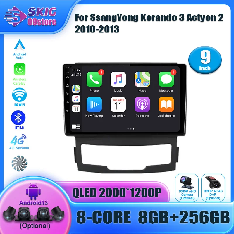 

Android car multimedia For SsangYong Korando 3 Actyon 2 2010-2013 Car Radio Multimedia Video Player Navigation GPS Carplay wifi