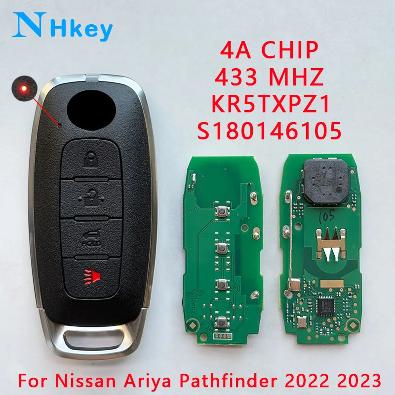 NH key S180146105 KR5TXPZ1 433MHz 4A Chip 3+1 Buttons Car Remote
