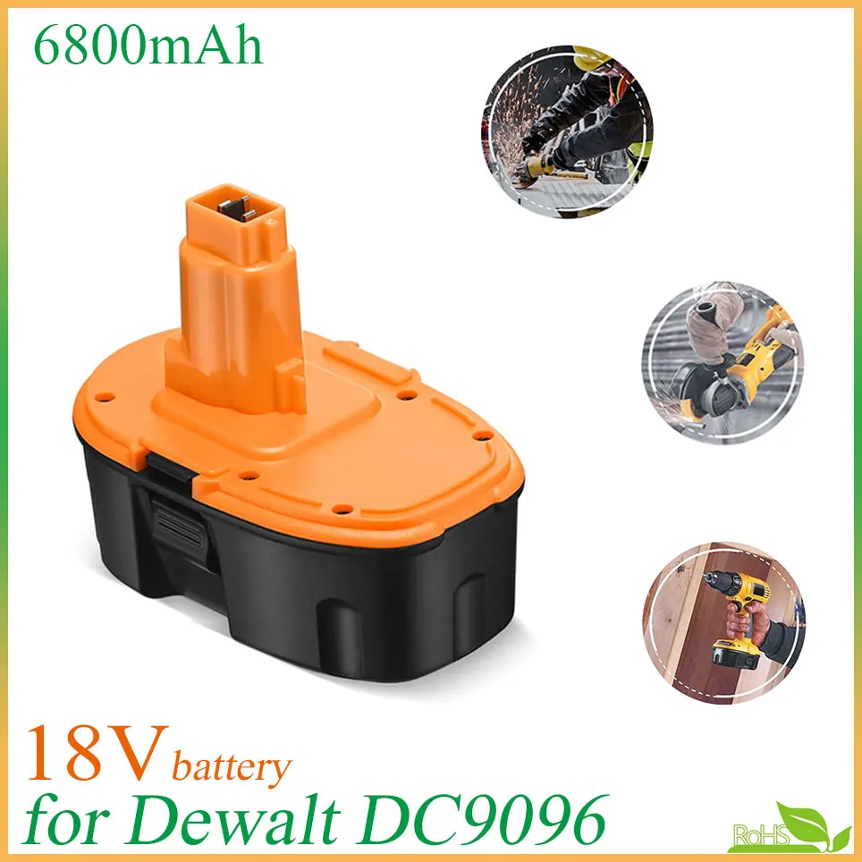 

18V 6800mAh Ni-MH Battery For Dewalt DC9096 DE9039 DE9096 DE9098 DE9503 DC212 DC330 Cordless Drill Replacement Battery