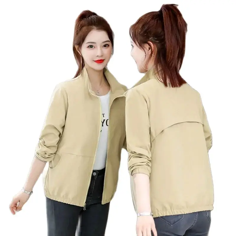 

Spring And Autumn Loose Pocket Women's Korean Version All-match Casual Women's Top Trend Solid Color Short Zipper