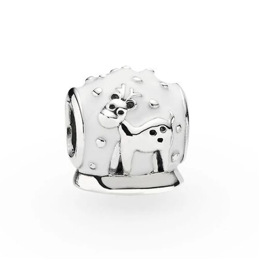 

Женский браслет из серебра 925 пробы, с шармами «Снежный шар»