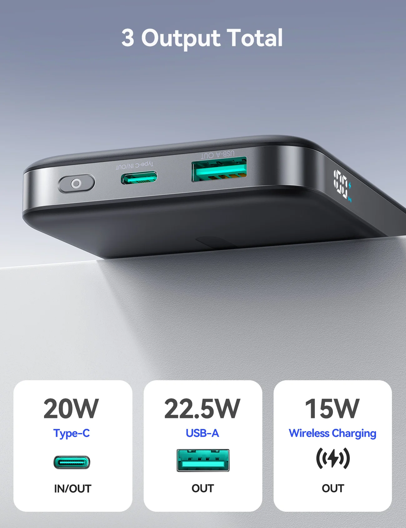 10000mAh Power Bank For MagSafe 15W Wireless Charging Magnetic Power Bank 22.5W