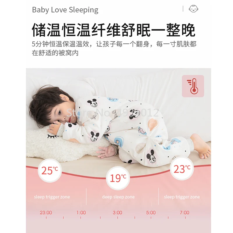 디즈니 위니 미키 미니 마우스 신생아 침낭, 부드러운 발차기 방지 잠옷, 유치원, 남아, 여아, 어린이 70-115cm