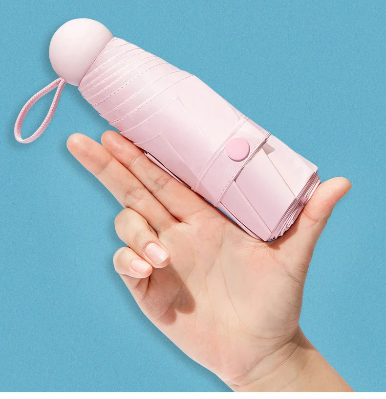 Description Picture 5 of itemMini 8-Ribs Sun Umbrella Portable Pocket Capsule Umbrella Sun Protection UV Folding Umbrella Parasol with Box