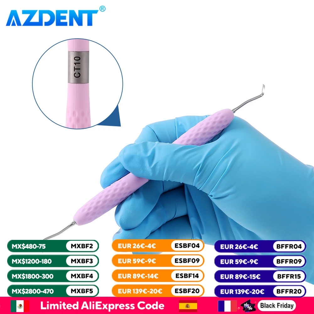 AZDENT 歯科修復器具エナメルチゼルセットスプーン掘削機歯肉マージン