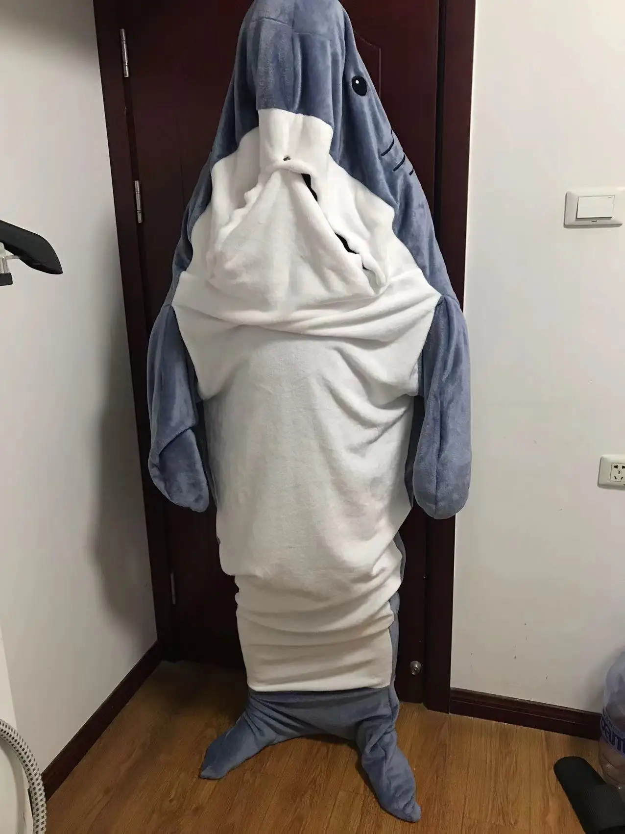 만화 상어 침낭, 잠옷, 사무실 낮잠 상어 담요, 어린이 및 성인용 하이 퀄리티 원단 숄, Manta Tiburon