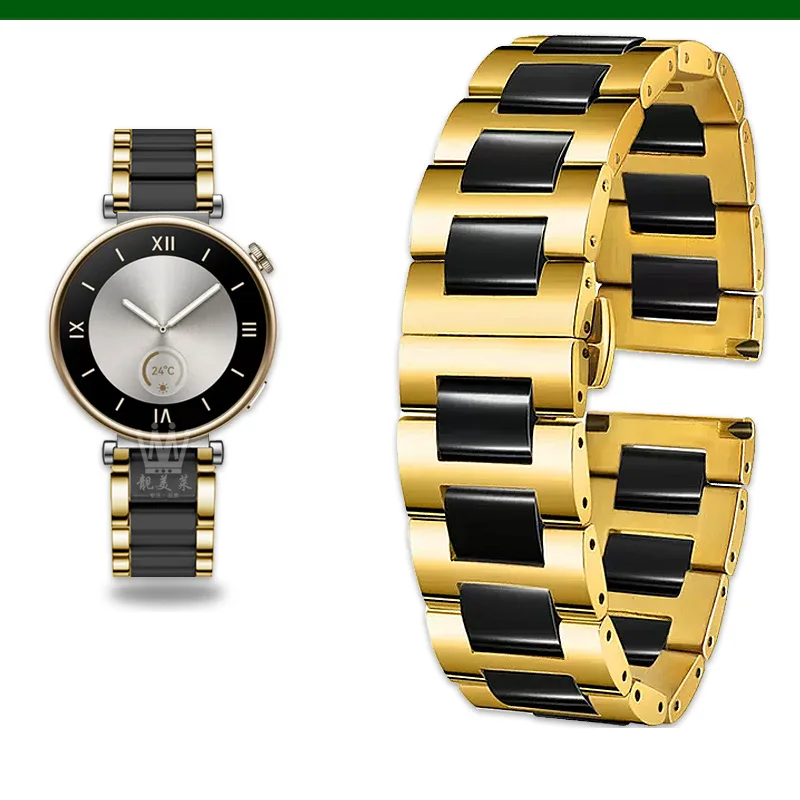 Premium Steel-Ceramic Smartwatch Strap - Adjustable Band
