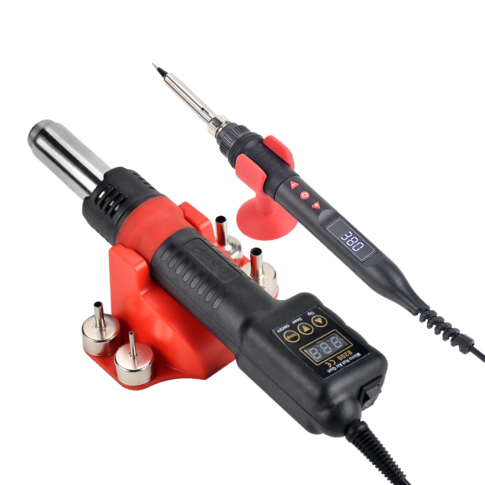 JCD New All-in-one 8208 Hot Air Gun 750W Micro Soldering Station LED Digital Hair dryer for BGA Welding Repair Tools Heat Gun t12 d16 electronic tools soldeing iron tips 220v 70w for t12 fx951 soldering iron handle soldering station welding tools