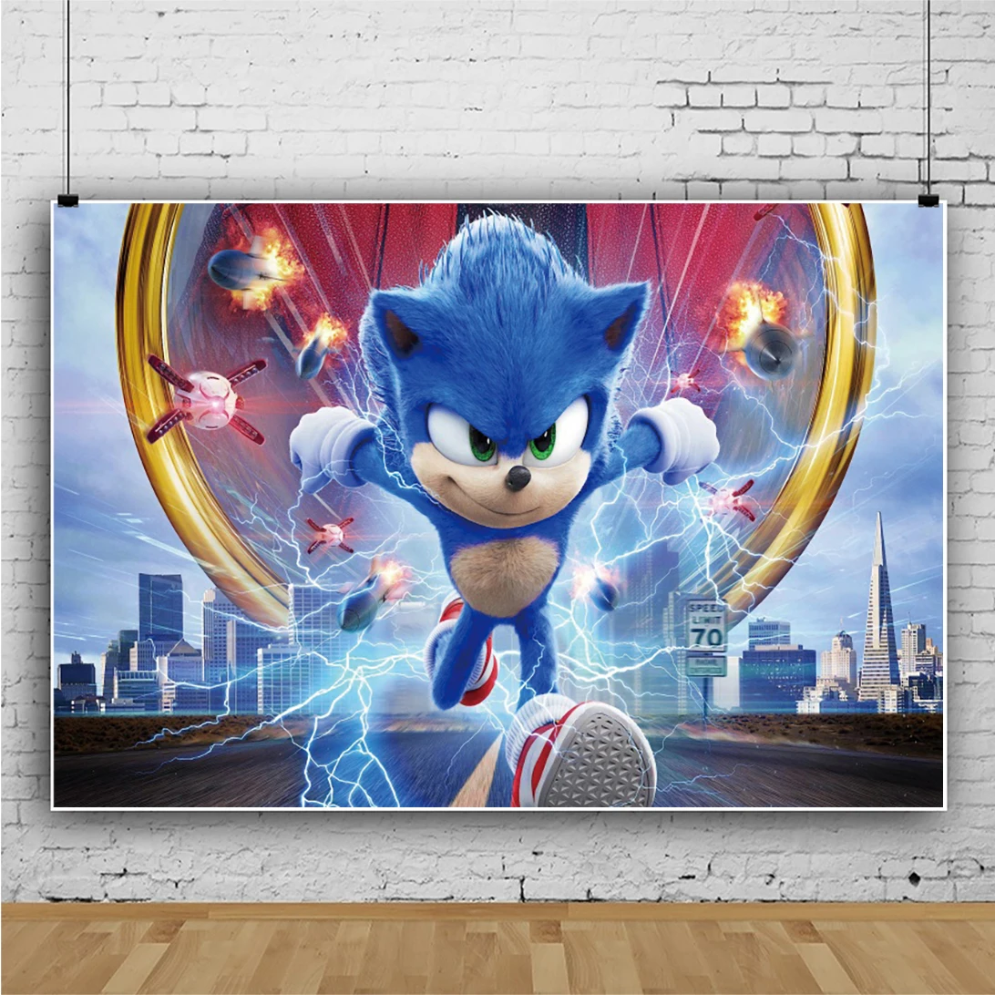 thumbnail image 1 of Fondo de fotografía de Sonic The Hedgehog Amy Rose, suministros para fiestas de cumpleaños, baby shower, accesorios para niños, pancarta, decoración, juego, 1 of 5
