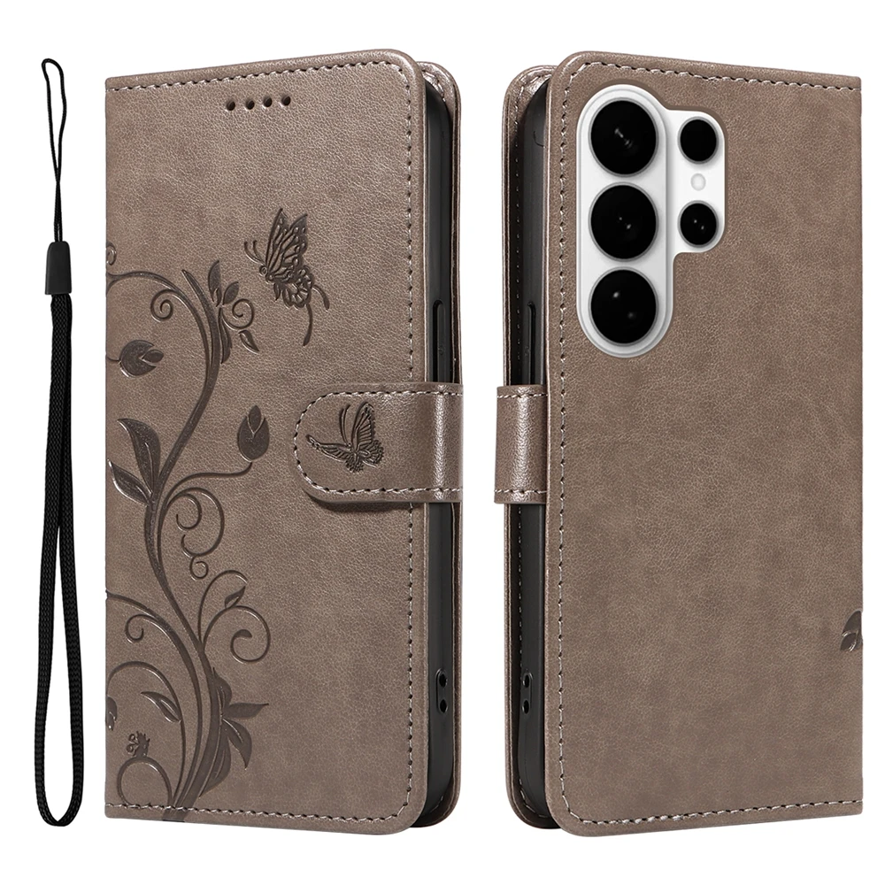 Elegant Butterfly Magnetic Leather Wallet Flip Cover - Premium Quality