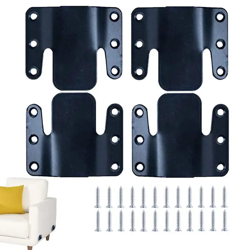 4pcs Stainless Steel Sectional Sofa Connector Interlock Bracket With 24