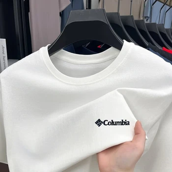 T-shirt da uomo di alta gamma con stampa, girocollo, a maniche corte, estiva, casual, alla moda, abbigliamento sportivo da uomo