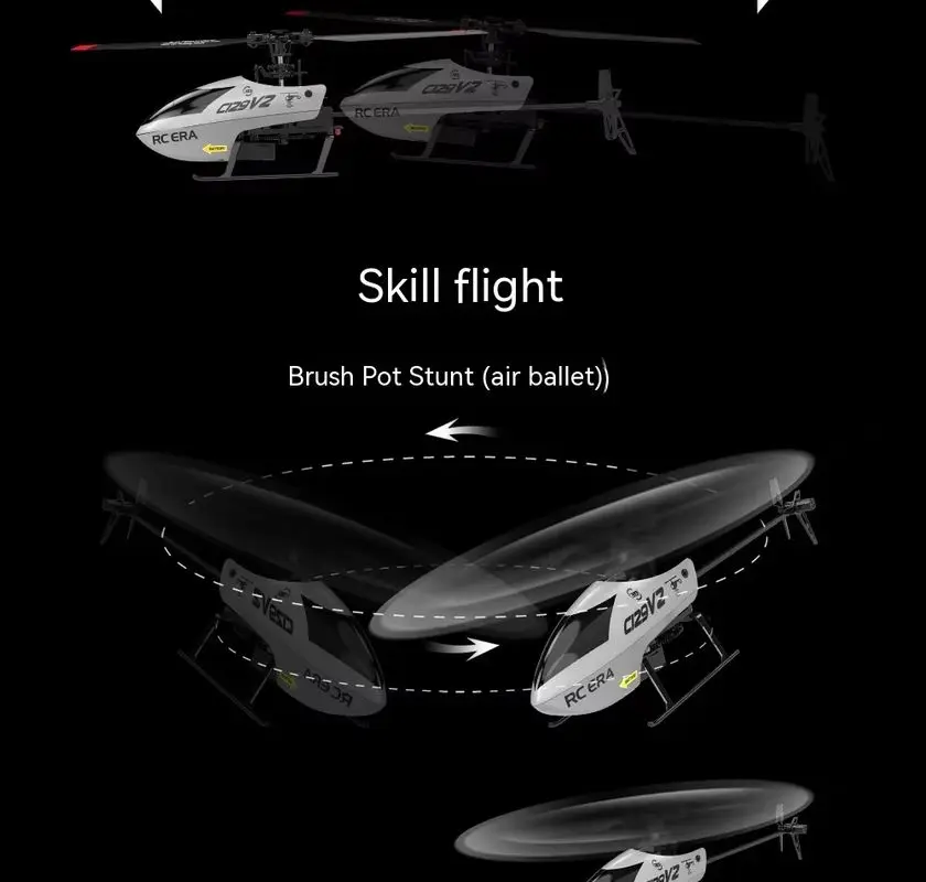 Four Channel Aircraft Model C129v2 Helicopter Single Blade No Aileron Pneumatic Stunt Remote Control Aircraft Boy Toy Gift 3