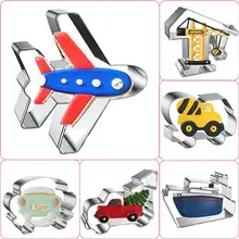 

Cookie Cutter Vehicle Truck Shape Fondant Molds Mixer Crane Car Fire Engine Fondant Biscuit Moulds DIY Cake Decorating Tool