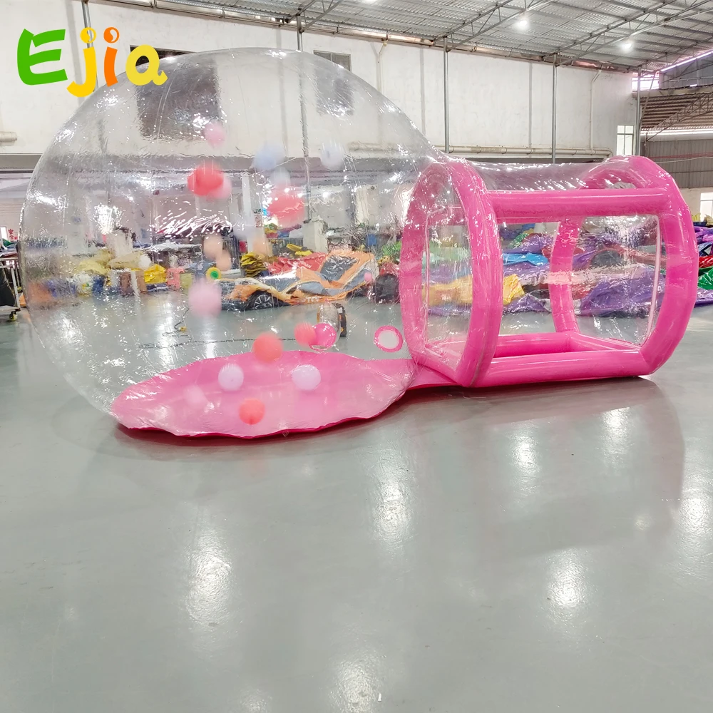 Inflatable Bubble House 10FT Pink Bubble Tent with Blower & Air Pump, Balloon Bubble House For Kids Birthday Party Adults Rental