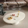White Cloud Tables, Modern Minimalist Coffee Table for Living Room, 45.67 inch Cute Small Coffee Table, White Café Tables 4
