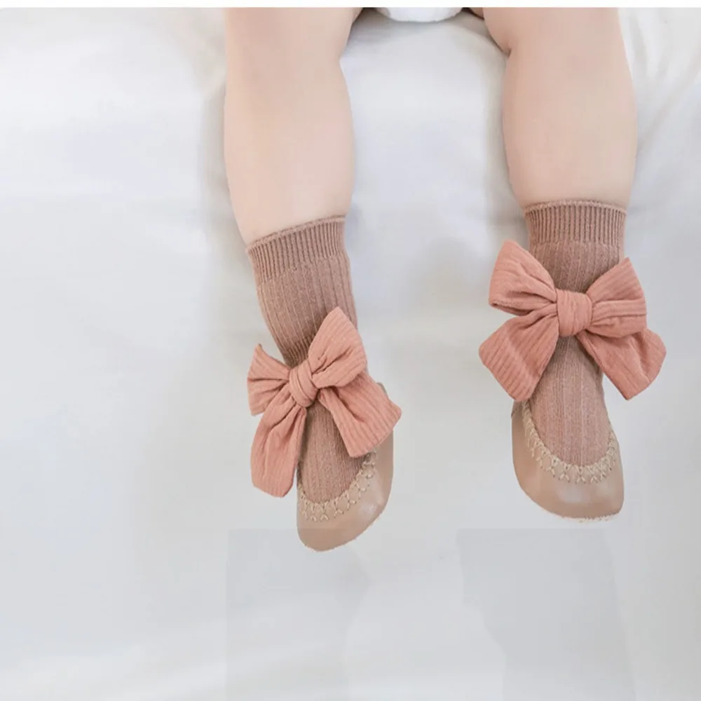 

Cotton Bow Toddler Anti-slip Shoes Socks Breathable and Sweat Absorbing Soft and Skin Friendly Baby Socks Bow Knot