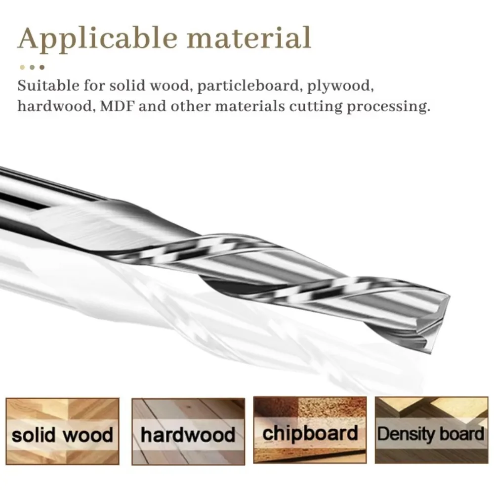 2 Flute Wood End Mill 1/8"(3.175mm) Shank Up Cut Carbide Spiral Cutters HRC45 2.0-3.175mm CNC Router Bit Multi-layer Board