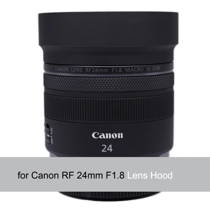 Paraluce In Metallo Per Obiettivo Canon Rf 24Mm F1.8 Con Cappuccio, Può Essere Installato Filtro Da 82Mm, Fibbia Reversibile