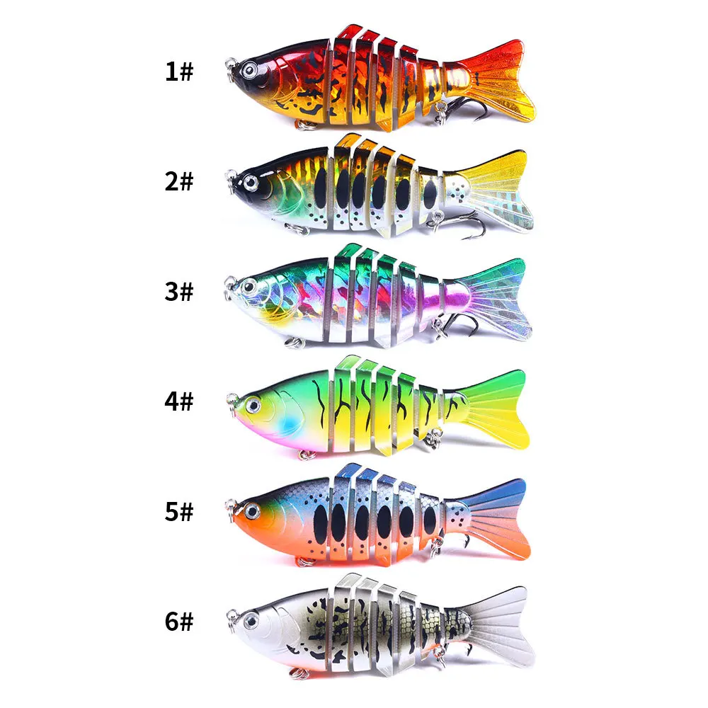 7 Segmentos Iscas De Pesca, Afundando Wobblers, Swimbait Multi Articulado, Isca Dura, Combater Bass, Crankbait, 10cm, 15,6g