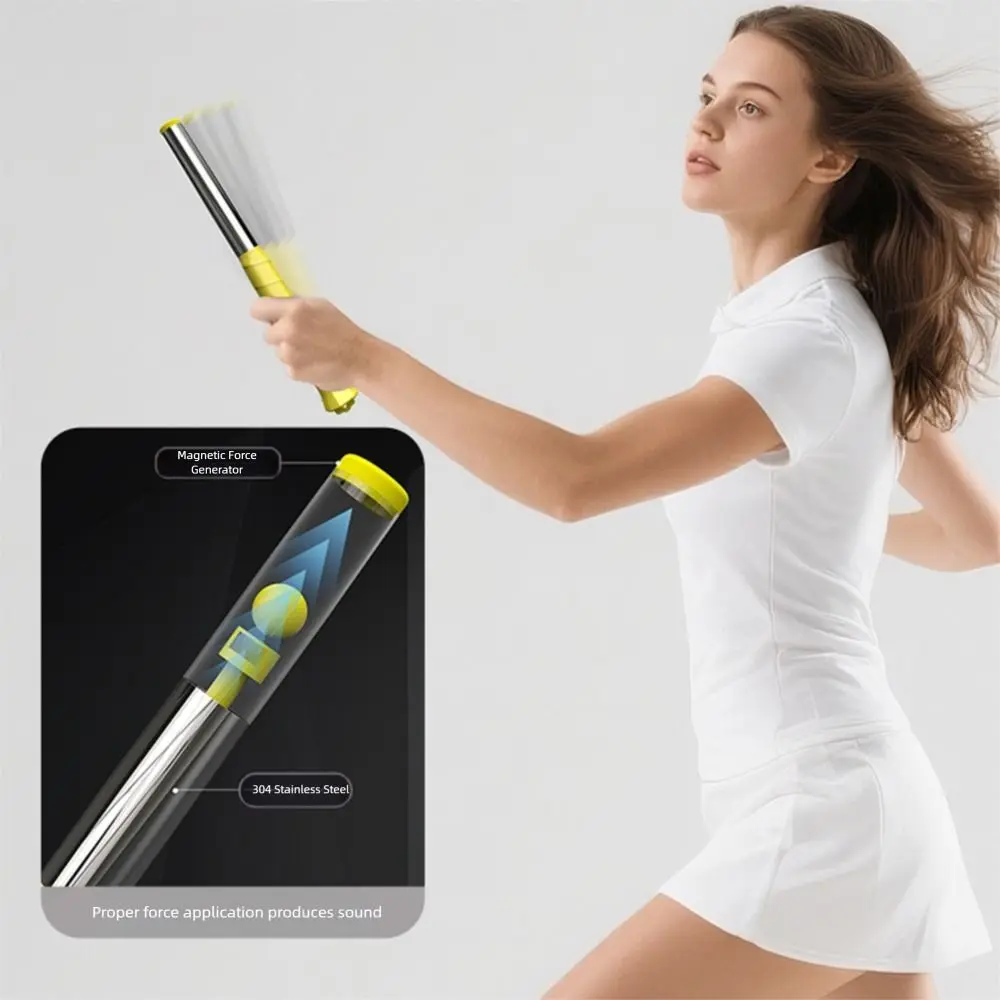 Yellow Purple Badminton Racket Swing Trainer Power Correction Device 304 Stainless Steel Wrist Force Trainer Sound Feedback