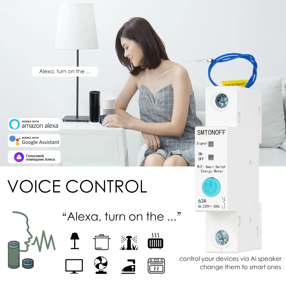 Ewelink WiFi Smart Switch Energy Monitoring Circuit Breaker Timer Relay for Smar