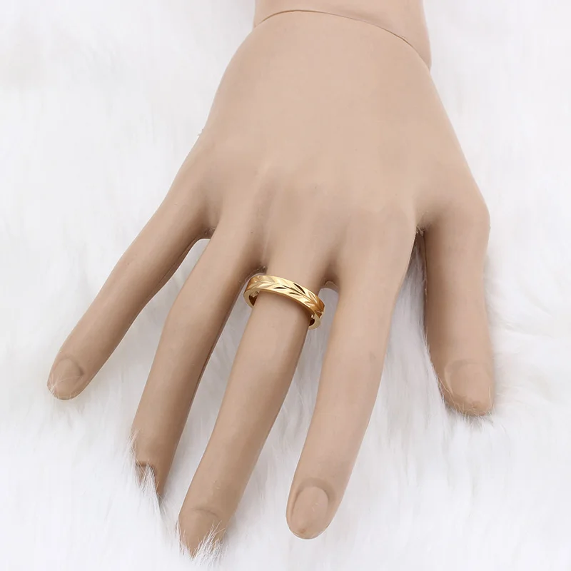 Finger Rings For Women Men Couple Round Jewelry Gift 4MM Size 6 7 8 9 10 11