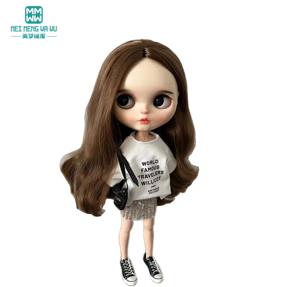 Blyth Puppenkleidung Azon OB22 OB24 Modisches gestreiftes T-Shirt, Jeans, Paillettenrock, Spielzeug, Geschenk – Detail 8
