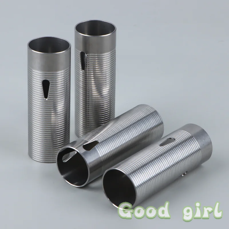 Airsoft Gearbox Cylinder CNC Advanced Stainless Steel Ribbed Heat Dissipation Cylinder For Airsoft Ver.2 Gearbox 80%/70%/60%/50% Sport Toy