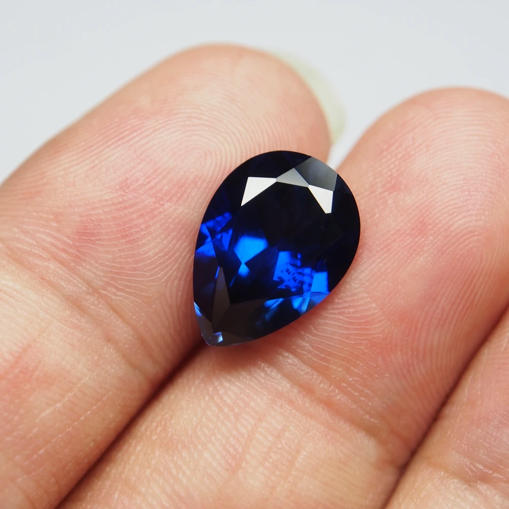 Natural Blue Sapphire Pear Cut 13×18mm 15.0ct VVS Loose Gemstones For Jewelry Making  Gem Beads 5