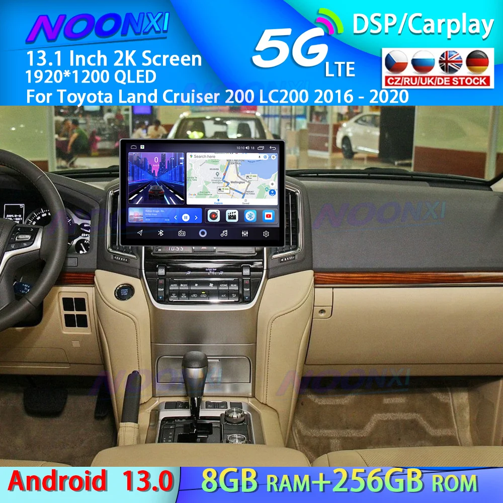 

13.1" Android 13.0 For Toyota Land Cruiser 200 LC200 2016 - 2020 Wireless CarPlay GPS Navigation Car DVD Radio Multimedia Player