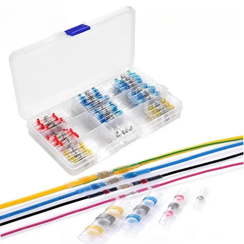 50/100PCS Waterproof Heat Shrink Connect Terminals Insulated Electrical Wire Terminals Butt Splice Connector Sleeve