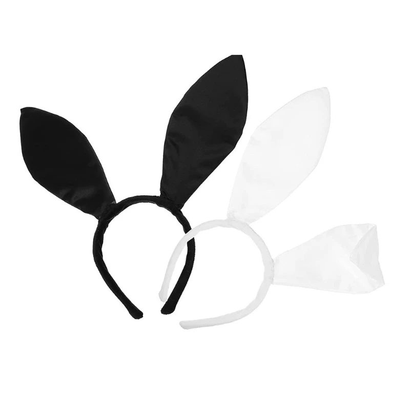Punk Hair Accessories Women Students Washing Face Hairband Bunny Ears Headbands Black&White Color Cartoon Hair Hoop hair accessories hair bands hair band