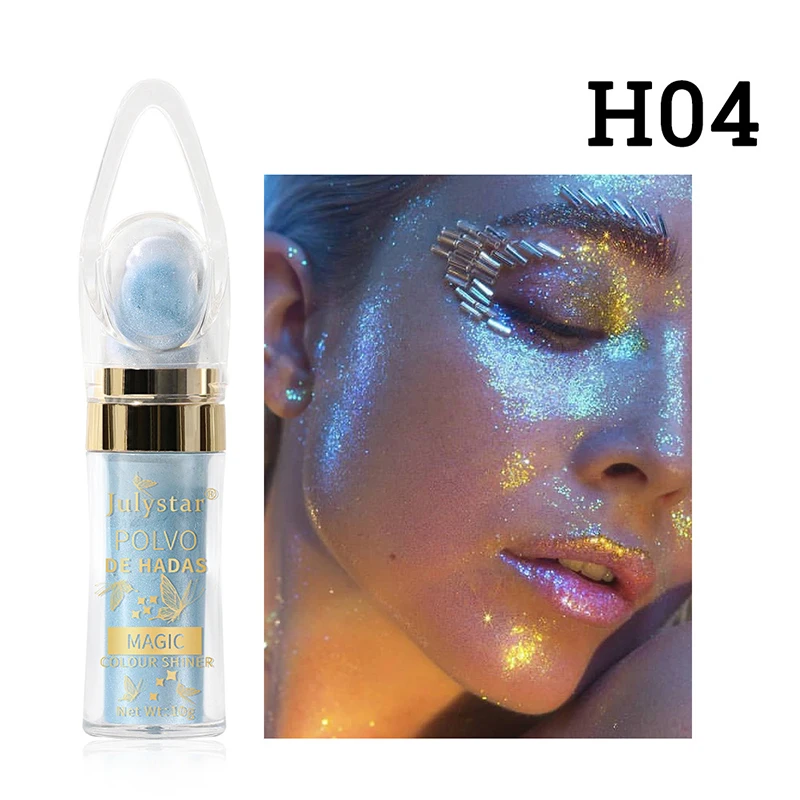 Body&Face Highlighter Powder Stick,Fairy Highlight Patting Three-dimensional Powder Makeup,Sparkle Loose Glitter Highlighter powder,Brighten Makeup