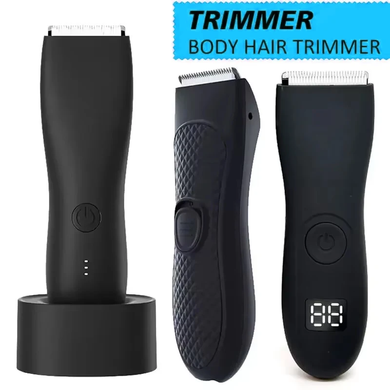 Men's Electric Groin Hair Trimmer Pubic Hair Trimmer Body Grooming Clipper for Men Bikini Epilator Rechargeable Shaver Razor