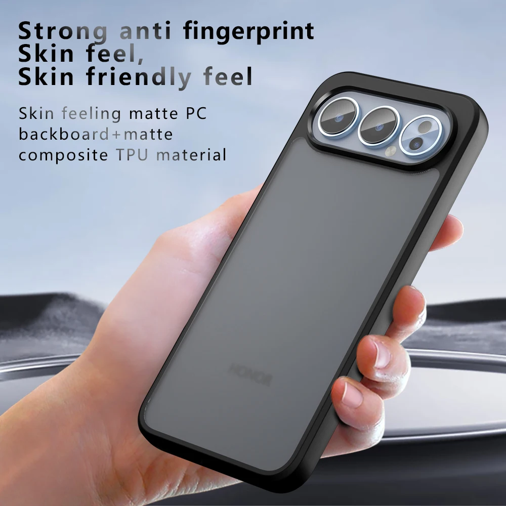 Translucent Matte Shockproof Phone Case - Anti-Knock PC Back Cover