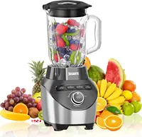 Professional Blender with 1200 Watts and 64 oz Glass Jar Kitchen Countertop Blender for Shakes and Smoothies with High Speed